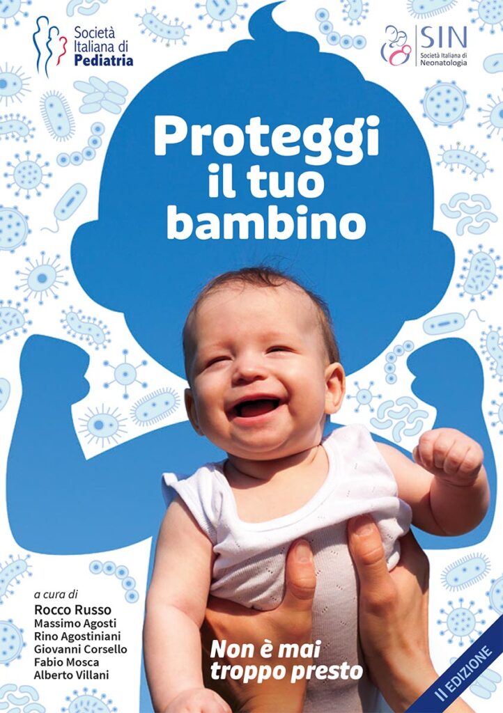 Copertina dell'opuscolo informativo per i genitori realizzato da Società Italiana di Neonatologia e Società Italiana di Pediatria